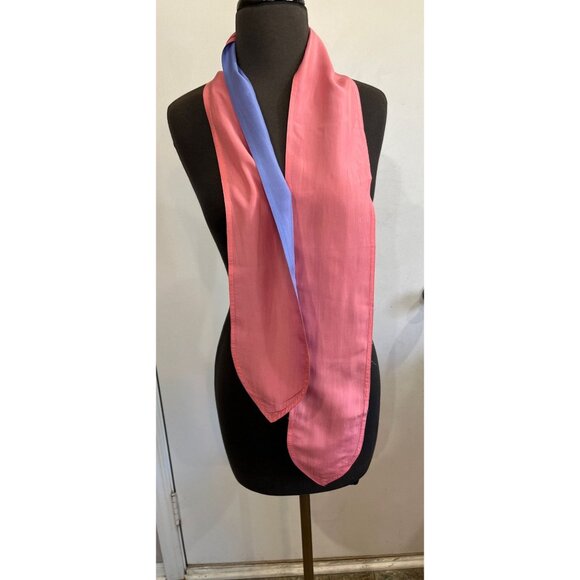 Vintage 1970’s Two Sided All Silk Sash/Scarf  Pink Lavender Solid Design 59" x 5 - Picture 2 of 7